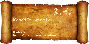 Komár Arnold névjegykártya