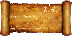 Komár Arnold névjegykártya