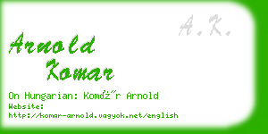 arnold komar business card